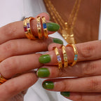 Birthstone ring with set stone for women