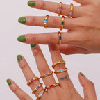 Birthstone ring with set stone for women