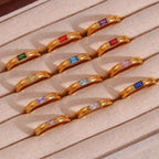 Birthstone ring with set stone for women