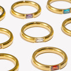 Birthstone ring with set stone for women