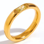 Birthstone ring with set stone for women August