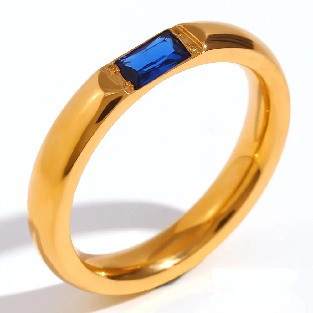 Birthstone ring with set stone for women September