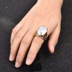 Ring with Natural Stone Moonstone