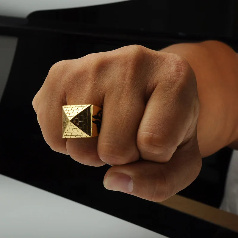 Ring with Egyptian Pyramid gold