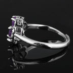 Ring with 4-Leaf Clover in Amethyst Stone