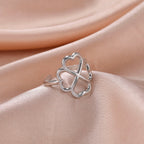 Ring with 4-Leaf Clover for Women silver