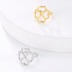 Ring with 4-Leaf Clover for Women silver