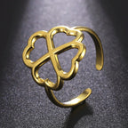 Ring with 4-Leaf Clover for Women gold