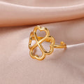 Ring with 4-Leaf Clover for Women gold