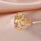 Ring with 4-Leaf Clover for Women gold