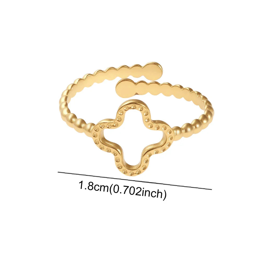 Ring with 4-Leaf Clover for Women