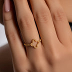 Ring with 4-Leaf Clover for Women gold
