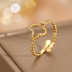 Ring with 4-Leaf Clover for Women gold