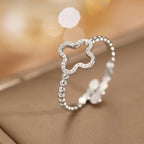 Ring with 4-Leaf Clover for Women silver