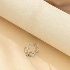 Ring with Four-Leaf Clover Lucky Charm silver
