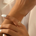 Ring with Four-Leaf Clover Lucky Charm gold