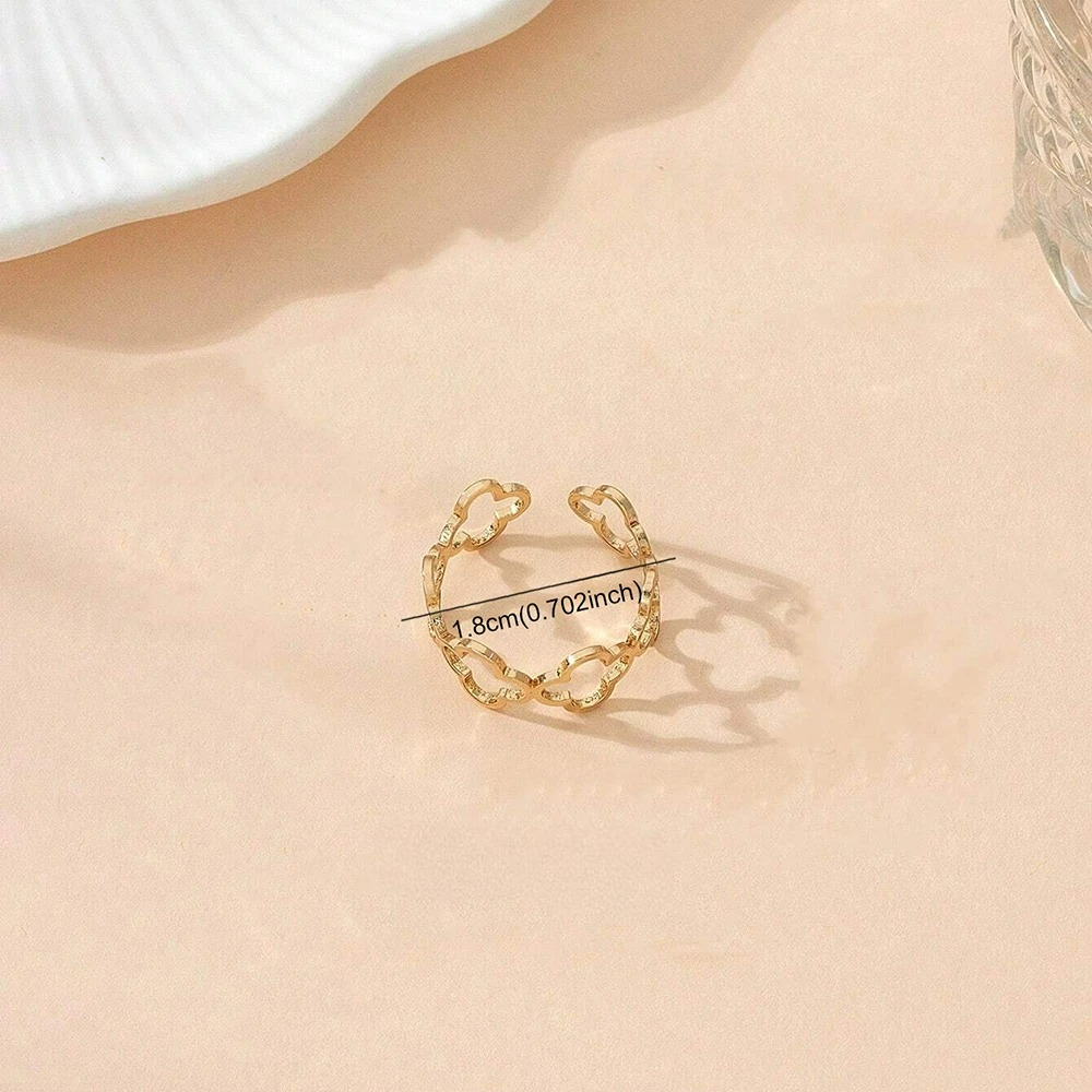 Ring with Four-Leaf Clover Lucky Charm
