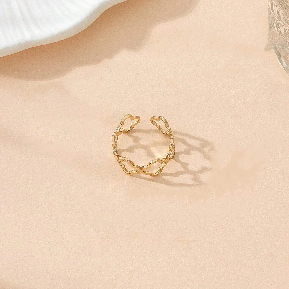 Ring with Four-Leaf Clover Lucky Charm gold