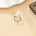 Ring with Four-Leaf Clover Lucky Charm silver