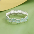 Ring with Green 4-Leaf Clovers