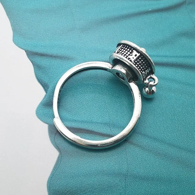 Buddhist Lotus Flower Silver Ring