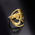 Buddhist Om Tibetan Ring Signet Ring Men Women Gold