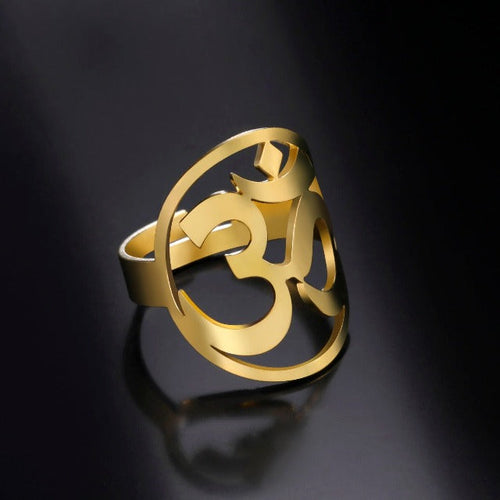 Buddhist Om Tibetan Ring Signet Ring Men Women Gold