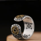 Tibetan Buddhist Ring Men Women Signet Ring Gold and Silver