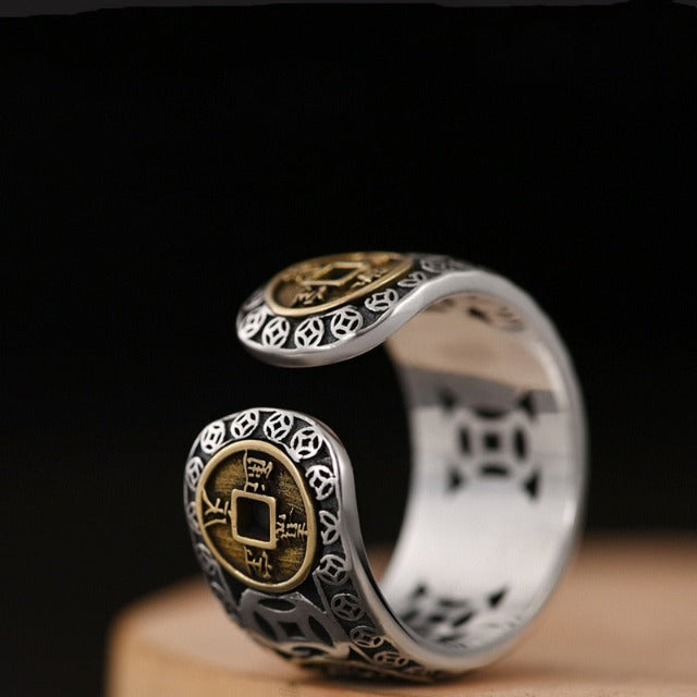 Tibetan Buddhist Ring Men Women Signet Ring Gold and Silver