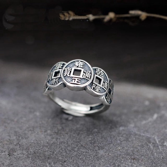 Tibetan Buddhist Ring Men Women Signet Ring Silver