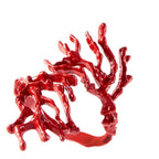 Red coral branch ring