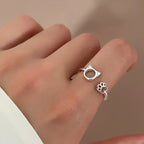 Cat Ring Band with Paws