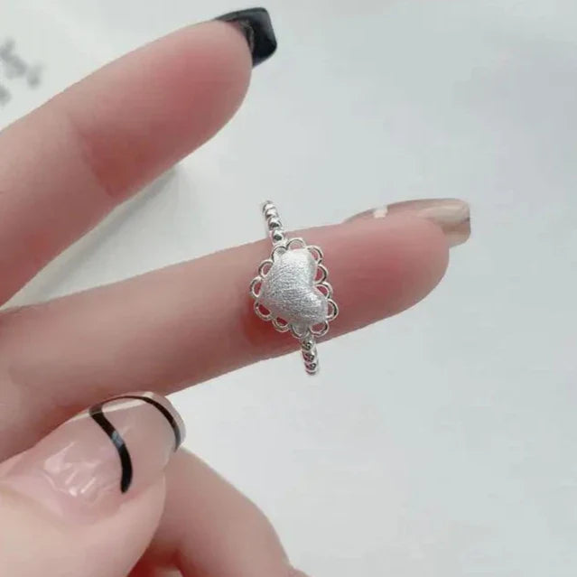 Women's Small Bow Heart Ring