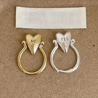 Heart Ring "Yes" and "No" for Loving Couple silver