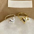 Heart Ring "Yes" and "No" for Loving Couple gold
