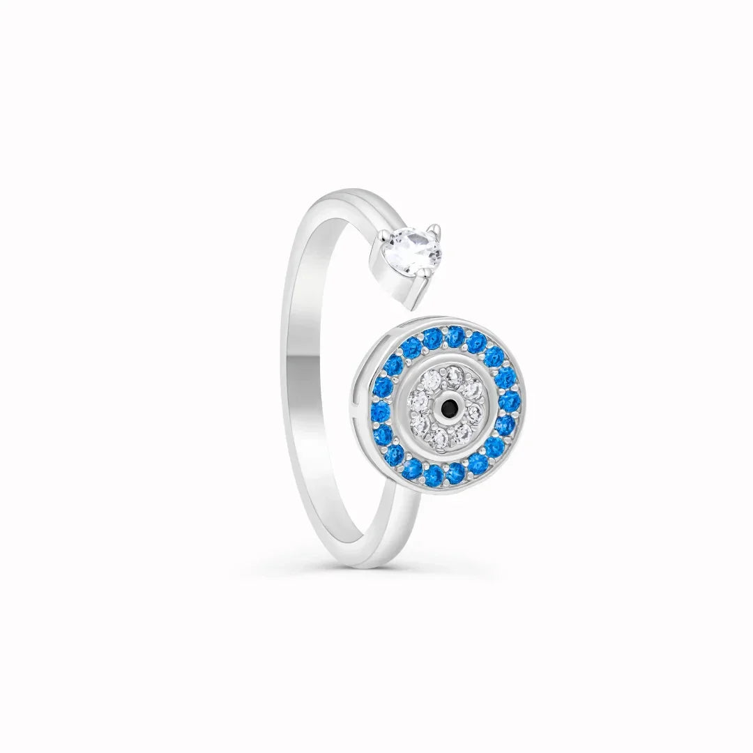 Anti-Anxiety Ring Blue Greek Turkish Eye Matiasma Mataki