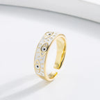 Ring Against Evil Eye Blue Turkish Ring White