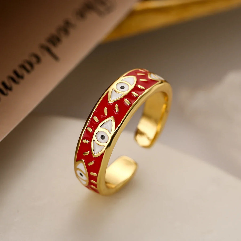 Ring Against Evil Eye Blue Turkish Ring Red
