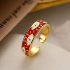 Ring Against Evil Eye Blue Turkish Ring Red