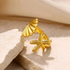Shell and starfish ring
