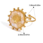 Round shell ring, boho style