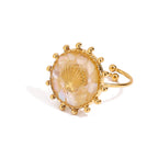 Round shell ring, boho style