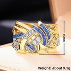 Vintage gold-tone ring with cubic zirconia