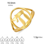 Hollow ring with the Jewish life symbol Chai