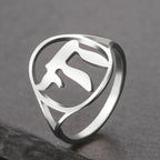 Hollow ring with the Jewish life symbol Chai in silver
