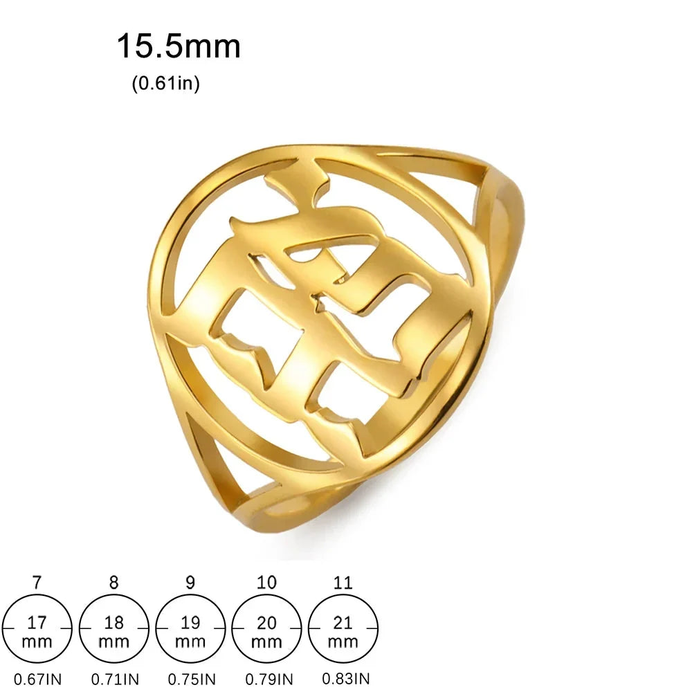 Hollow ring for men or women with Jewish Hebrew engraving