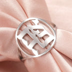 Hollow ring for men or women with Jewish Hebrew engraving in silver