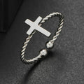 Cross Ring Interlaced Band silver