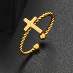 Cross Ring Interlaced Band gold