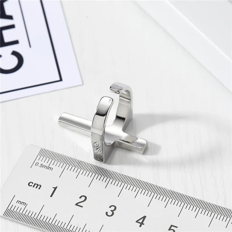 Black Gothic Cross Ring Christian Men